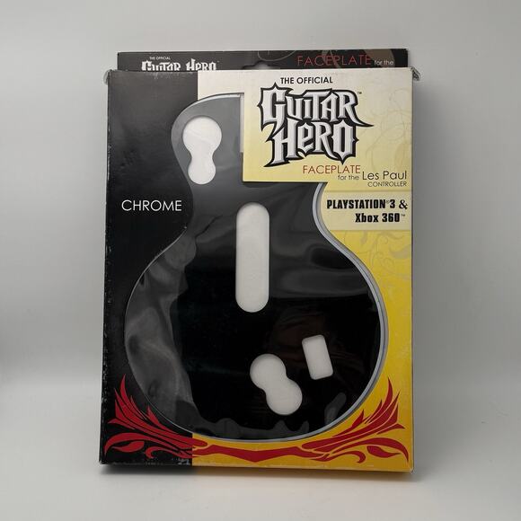 NIB Guitar Hero Faceplate CHROME Les Paul PS3 & Xbox 360 - Picture 1 of 3
